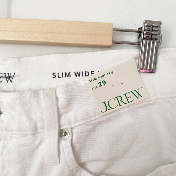 J. Crew Slim Wide Leg White Jeans - Picture 4 of 6